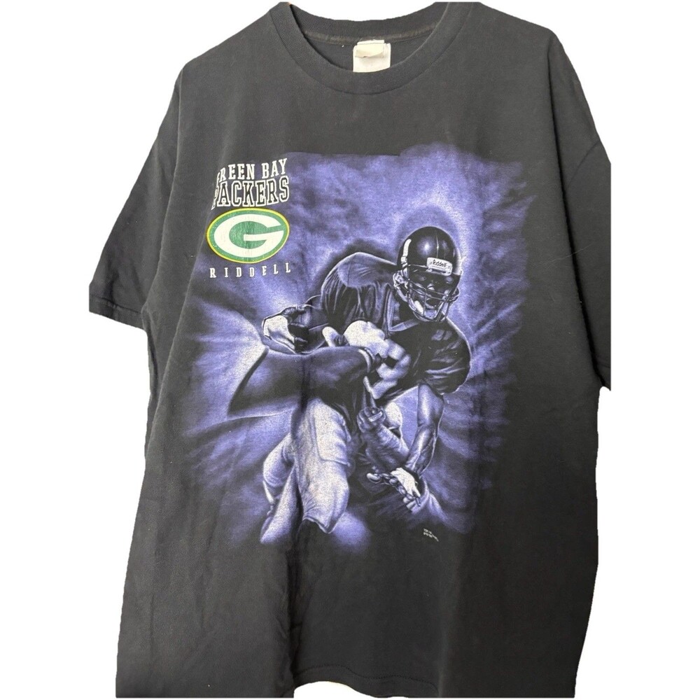 Vintage NFL Riddell Green Bay Packers T Shirt George Koonce Mens 2XL Rare